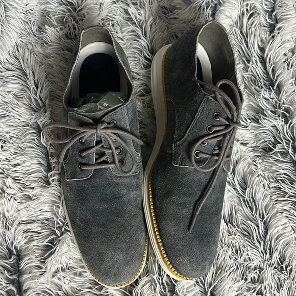 Cole Haan | Shoes | Cole Haan Sz 9m Grey Denim Suede Toe 